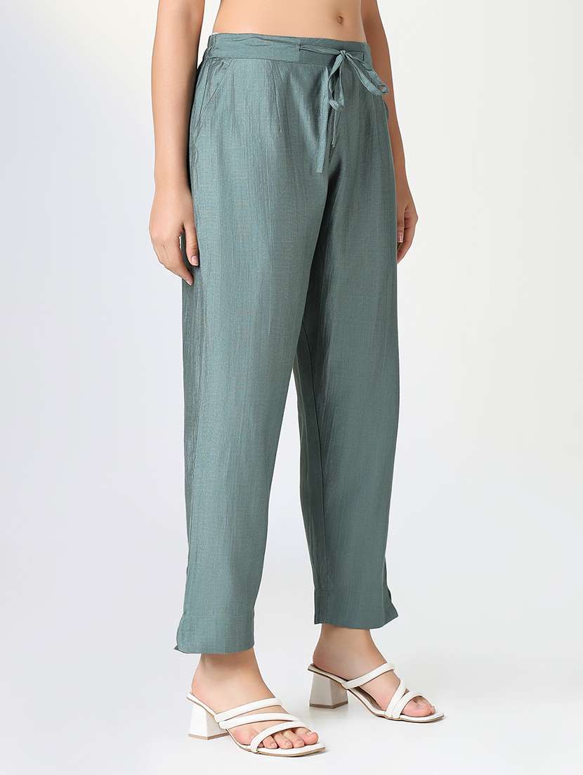 women solid tapered pant - 21720818 -  Standard Image - 1