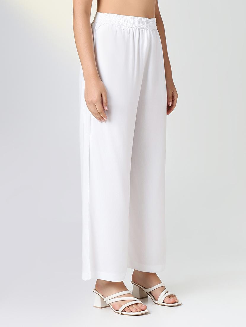 women solid mid rise palazzo - 21720820 - Standard Image - 1