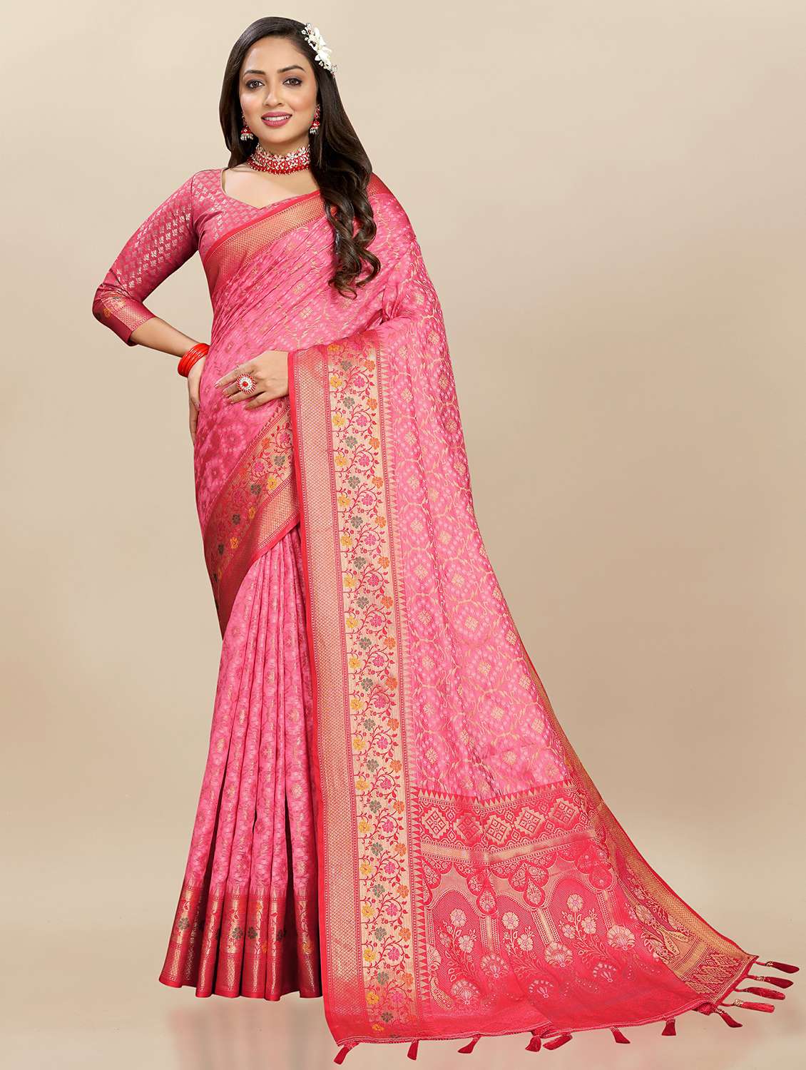 women self design banarasi saree with blouse - 21720868 -  Standard Image - 1