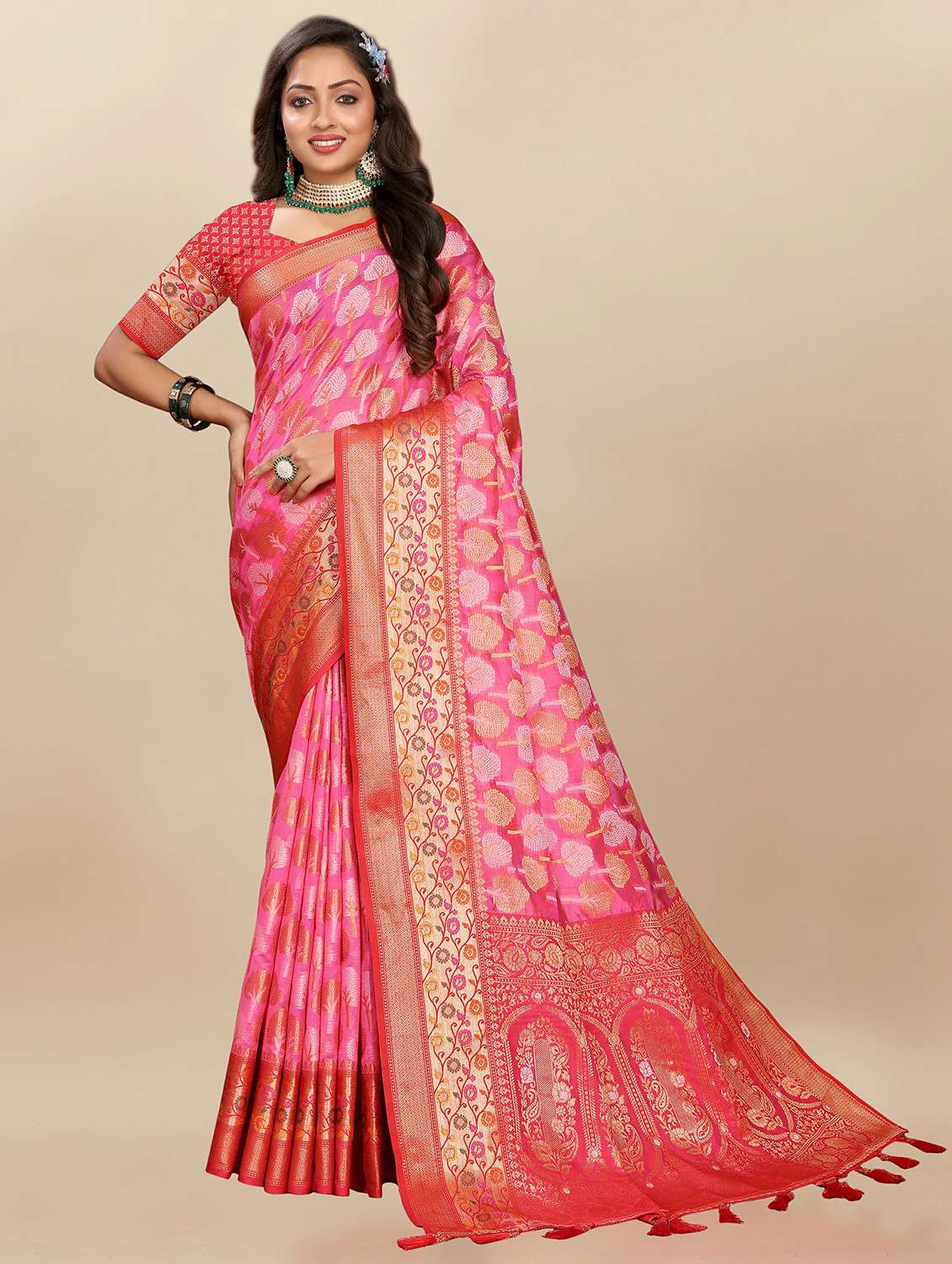 women self design banarasi saree with blouse - 21720880 -  Standard Image - 1