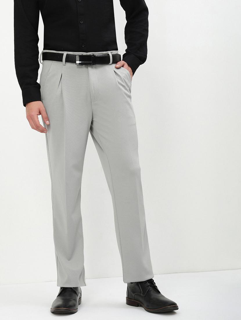 men mid rise solid pleated formal trouser - 21720895 - Standard Image - 1