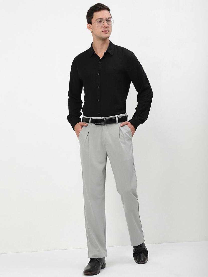 men mid rise solid pleated formal trouser - 21720895 - Standard Image - 4