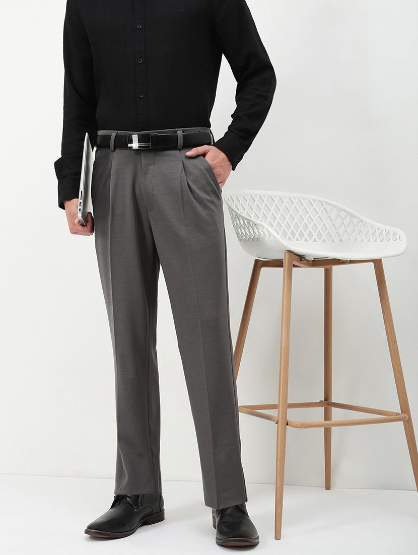 men mid rise solid pleated formal trouser - 21720906 -  Standard Image - 1
