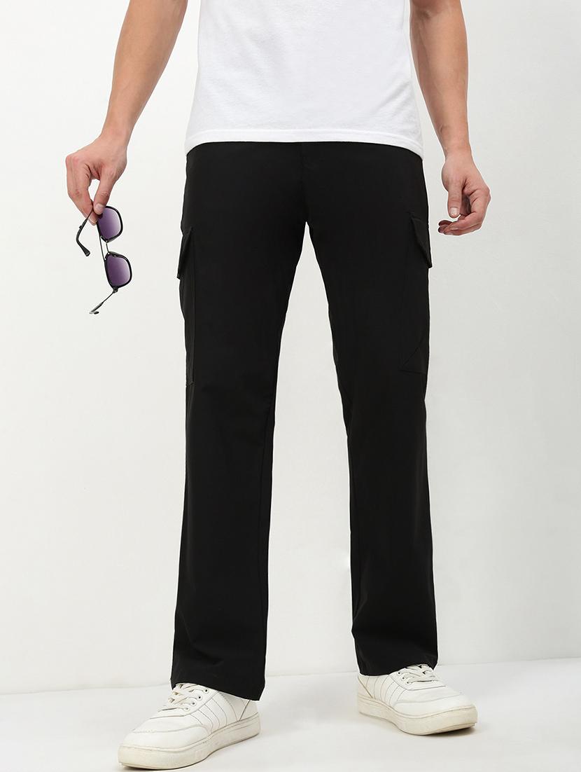 men low rise solid flat front casual trouser - 21720909 -  Standard Image - 1
