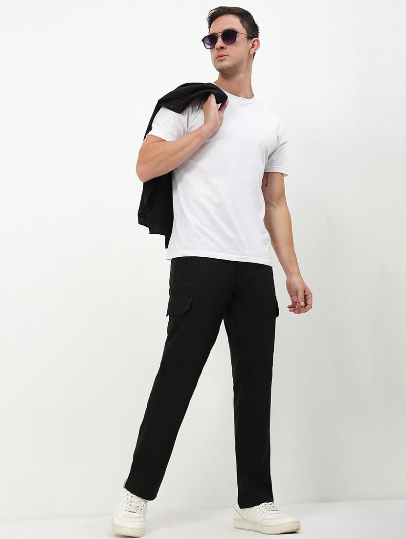 men low rise solid flat front casual trouser - 21720909 - Standard Image - 4