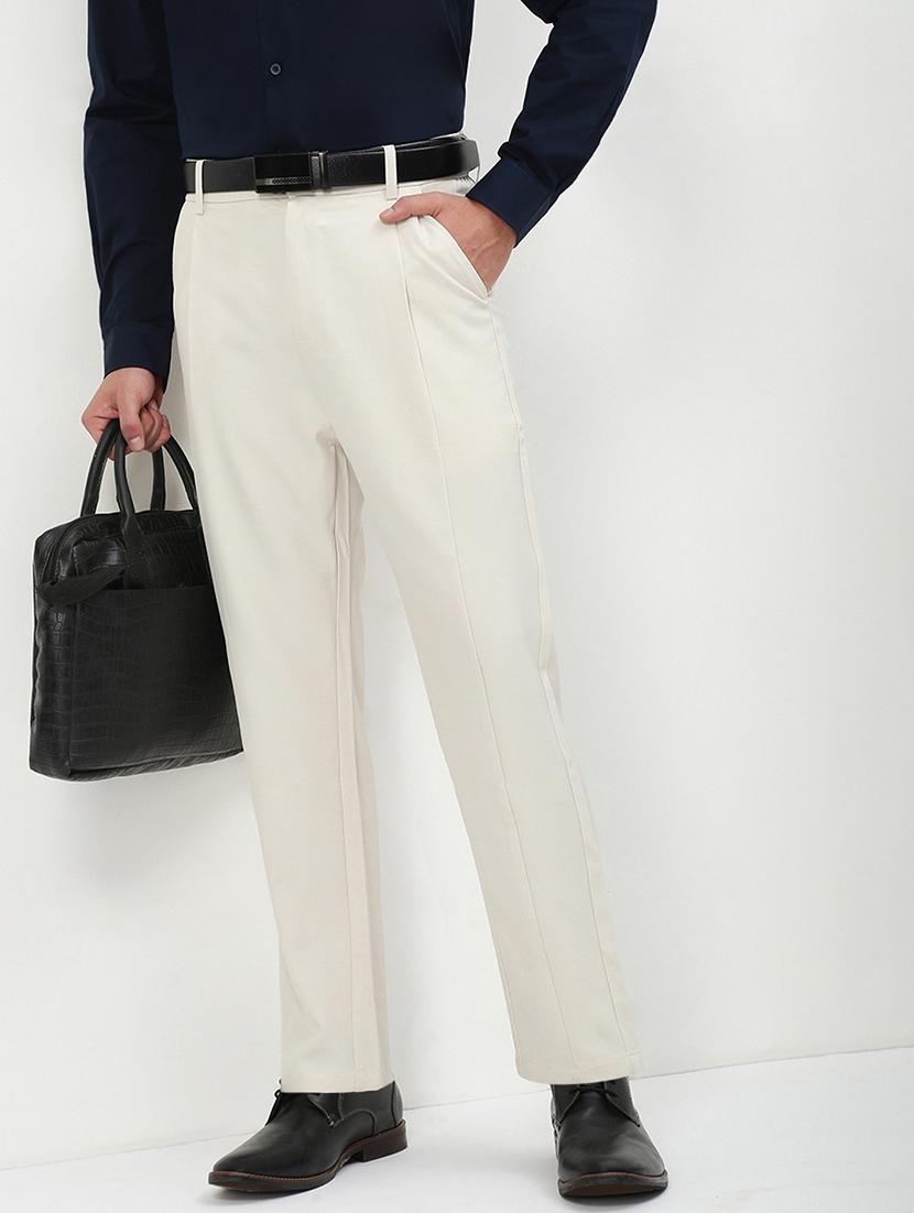 men mid rise solid pleated formal trouser - 21720912 - Standard Image - 1