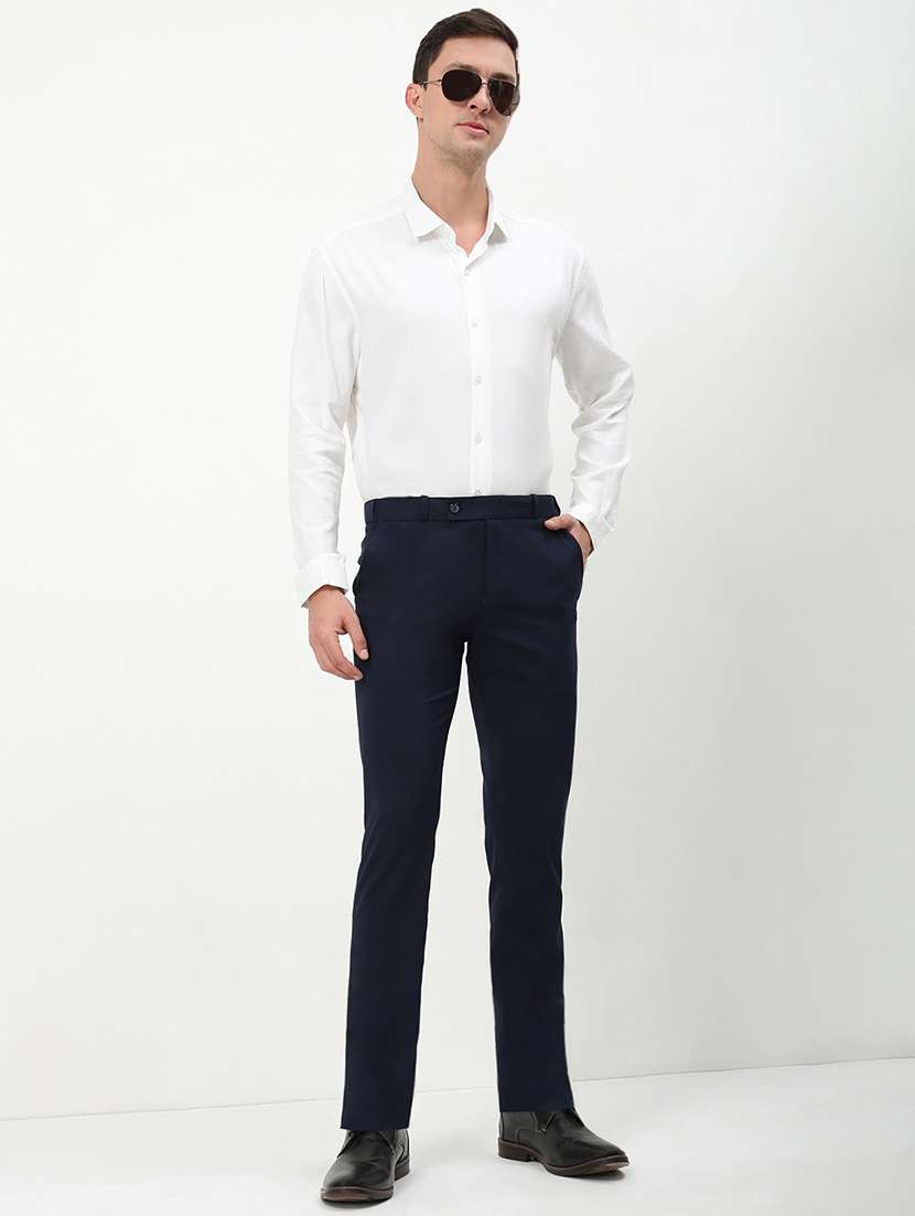 men mid rise solid flat front formal trouser - 21720915 -  Standard Image - 4