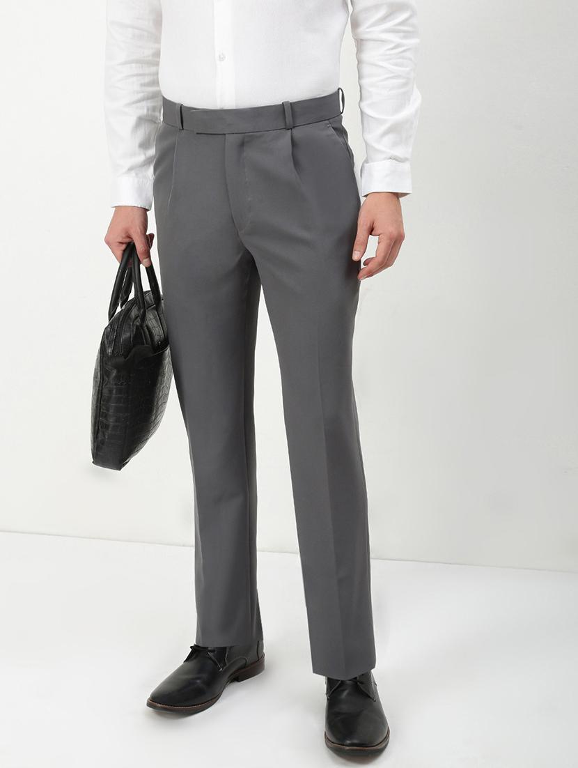 men mid rise solid pleated formal trouser - 21720916 - Standard Image - 1
