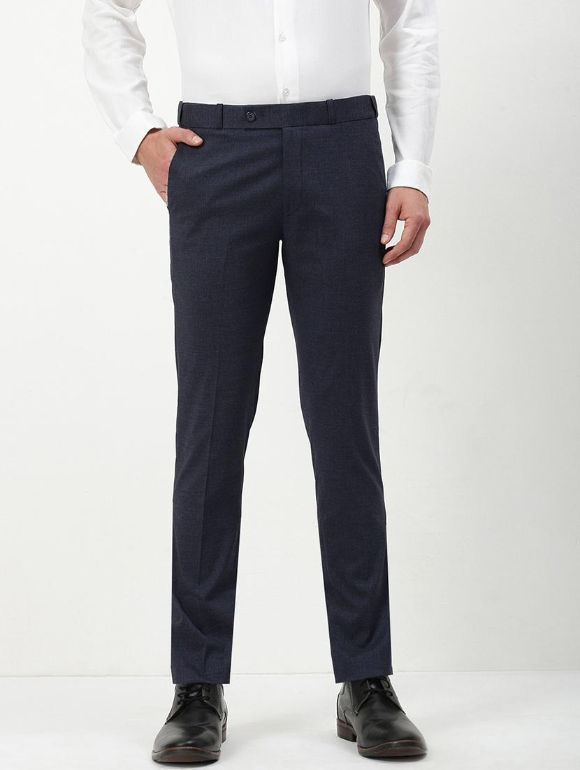 men mid rise solid flat front formal trouser - 21720917 - Zoom Image - 0