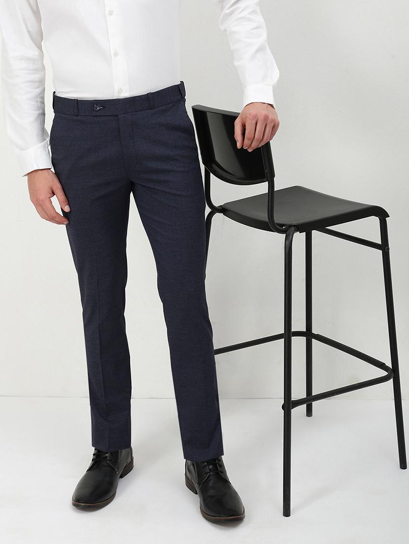 men mid rise solid flat front formal trouser - 21720917 - Standard Image - 1