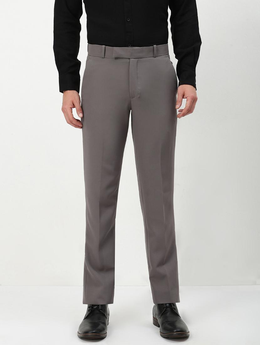 men mid rise solid flat front formal trouser - 21720918 - Zoom Image - 0