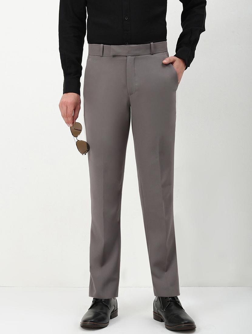 men mid rise solid flat front formal trouser - 21720918 - Standard Image - 1