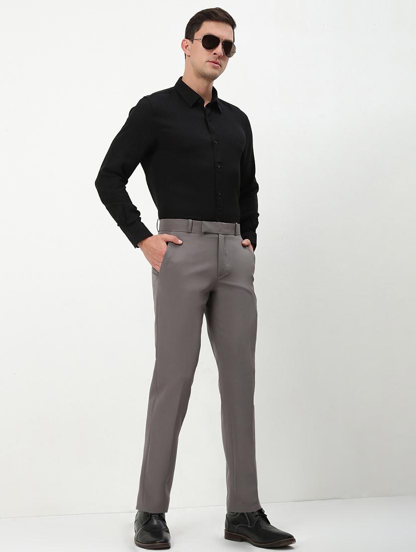men mid rise solid flat front formal trouser - 21720918 - Standard Image - 4