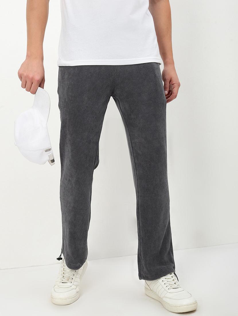 men low rise solid ankle length track pant - 21720919 -  Standard Image - 1
