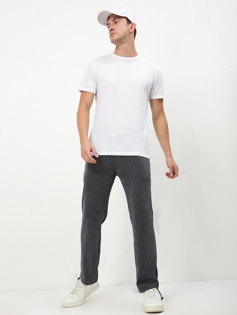 men low rise solid ankle length track pant - 21720919 - Standard Image - 4