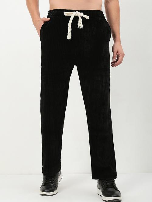 men low rise solid ankle length track pant - 21720920 - Standard Image - 0
