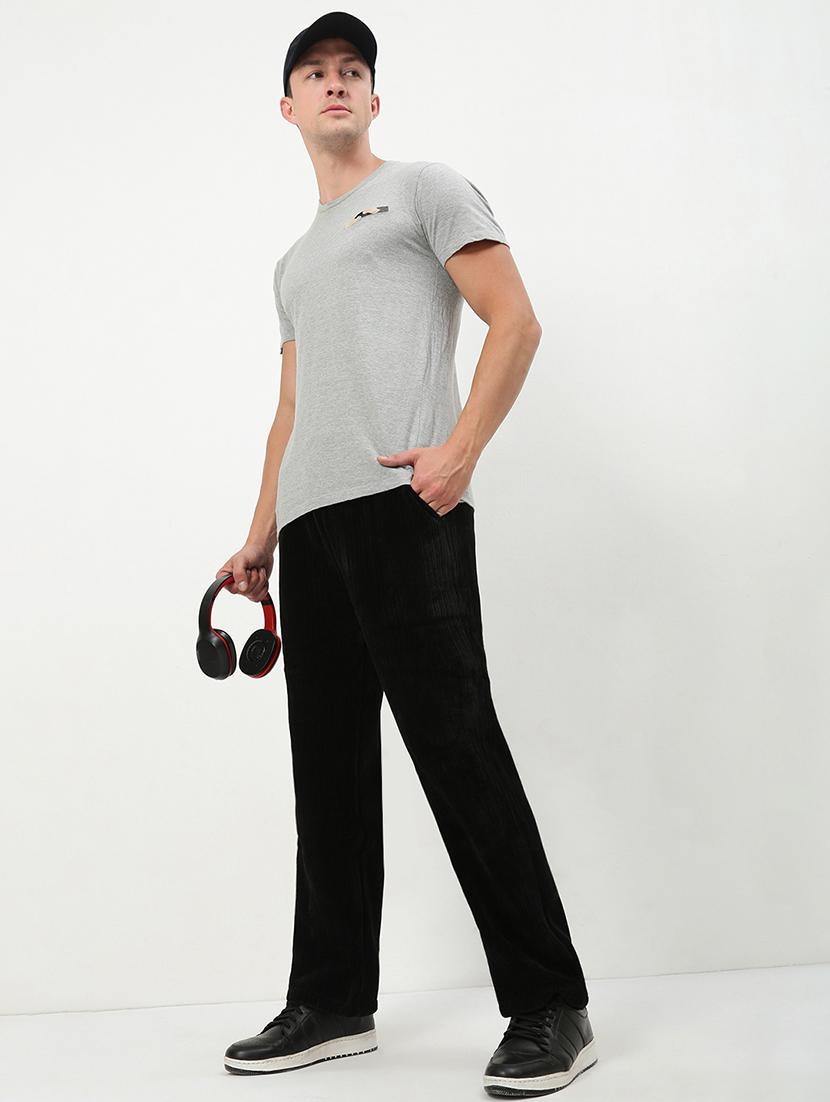 men low rise solid ankle length track pant - 21720920 - Standard Image - 4