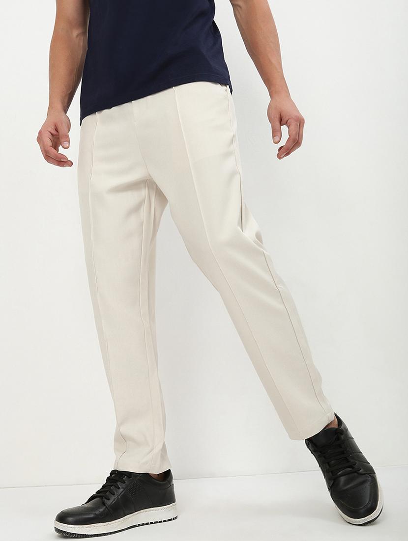 men low rise solid ankle length track pant - 21720922 - Standard Image - 1
