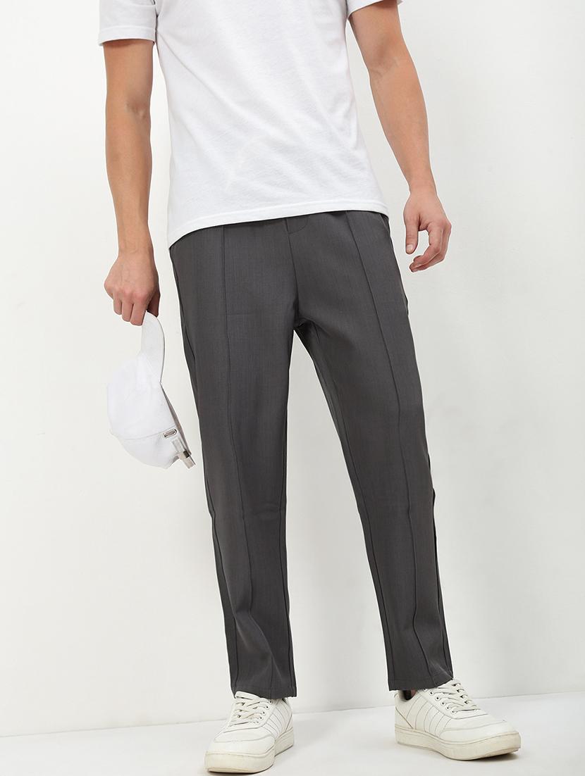 men low rise solid ankle length track pant - 21720923 -  Standard Image - 1