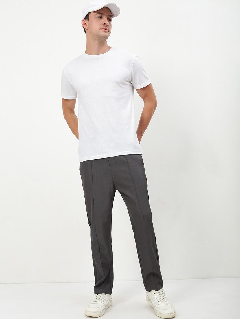 men low rise solid ankle length track pant - 21720923 - Standard Image - 4