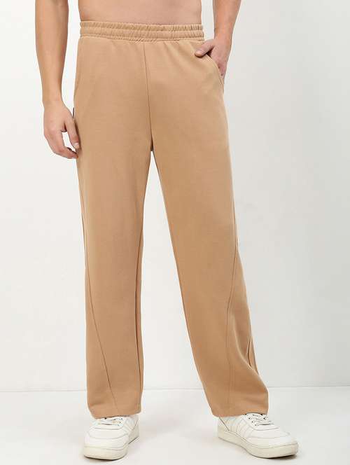 men low rise solid ankle length track pant - 21720924 - Standard Image - 0