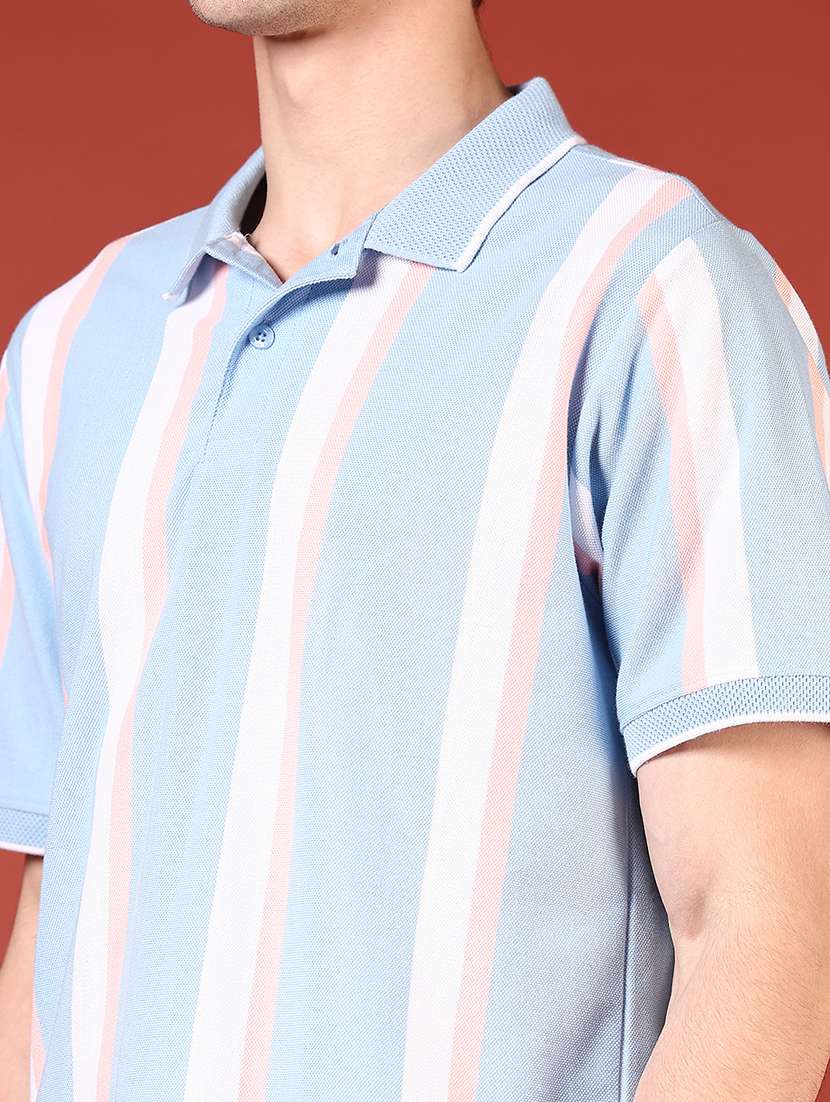 men striped short sleeve regular fit polo t-shirt - 21720975 -  Standard Image - 4
