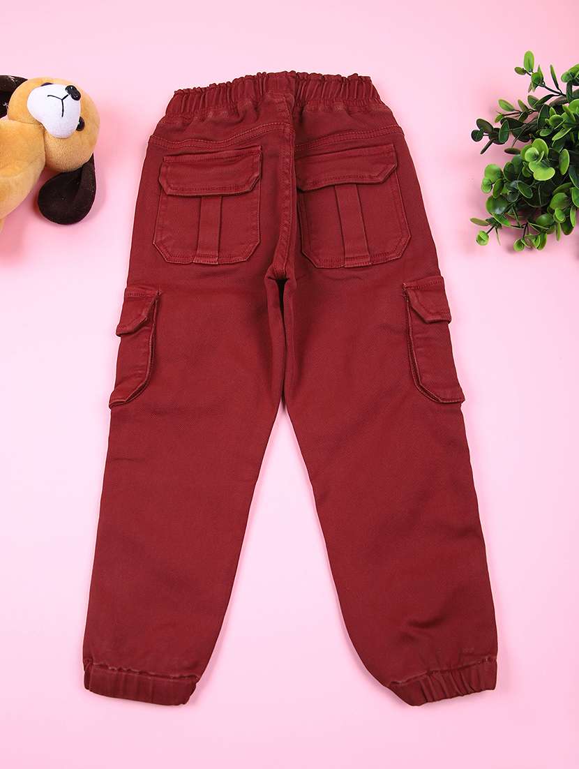 kids solid mid rise cargo - 21721015 -  Standard Image - 1