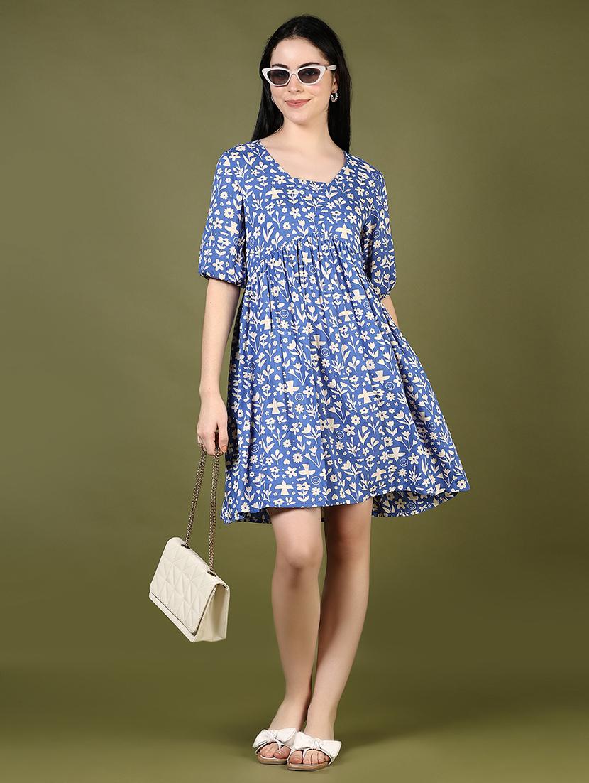 women floral printed fit & flared dress - 21721023 - Zoom Image - 0