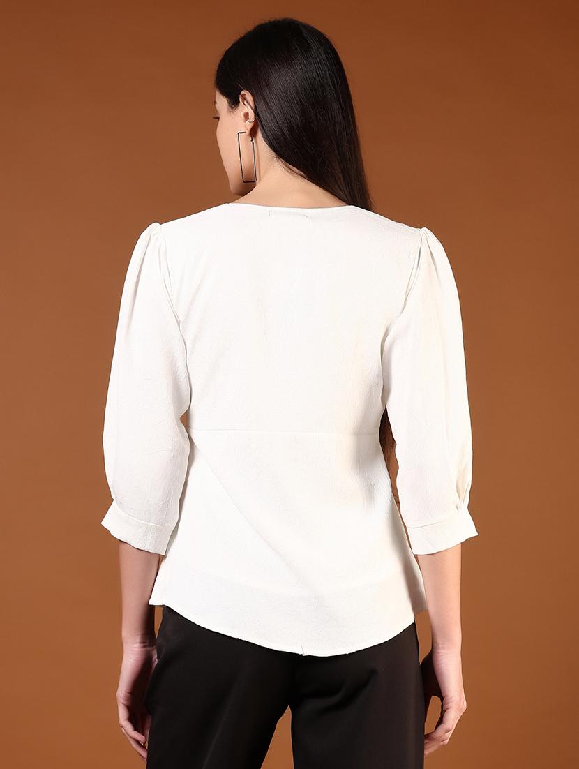 women white embroidered puff sleeve flared top - 21721042 - Standard Image - 4