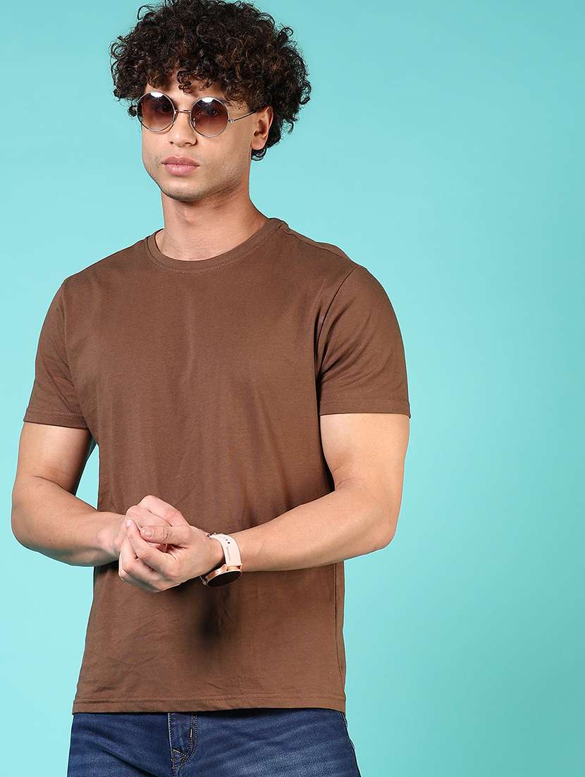 men solid short sleeve regular fit t-shirt - 21721059 -  Standard Image - 1