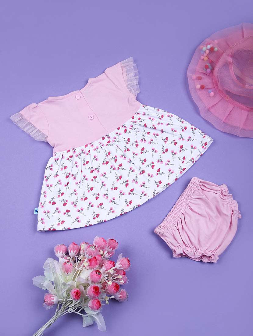 girls printed frock with bloomer - 21721067 - Standard Image - 1