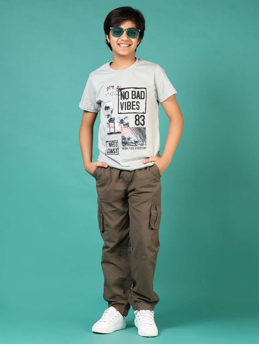 boys grey front print short sleeve t-shirt - 21721082 - Standard Image - 4