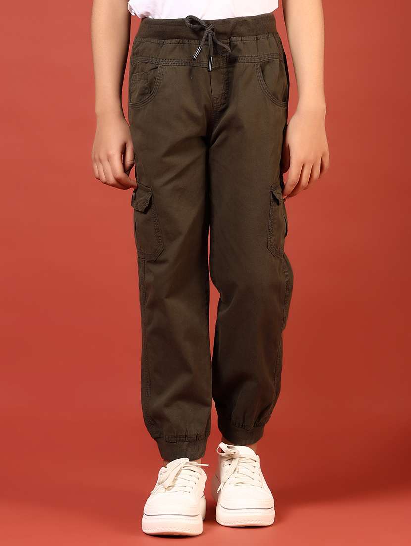boys solid mid rise cargo - 21721090 -  Standard Image - 1