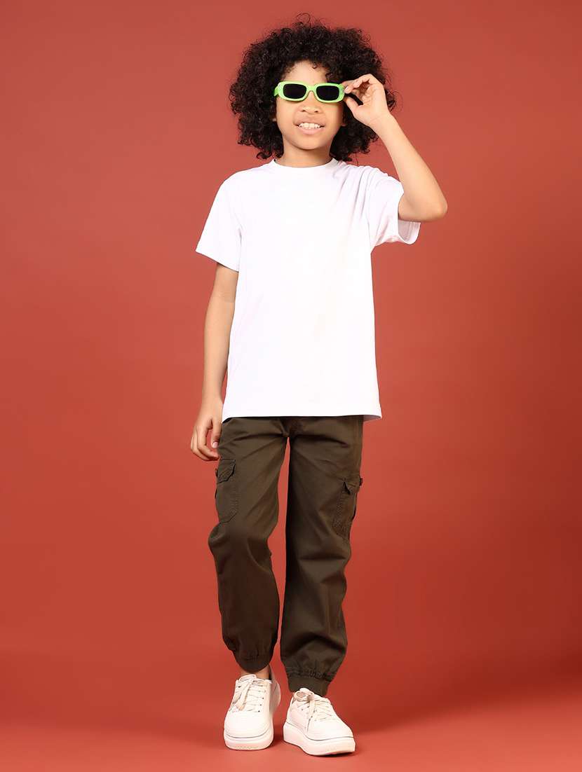 boys solid mid rise cargo - 21721090 -  Standard Image - 4