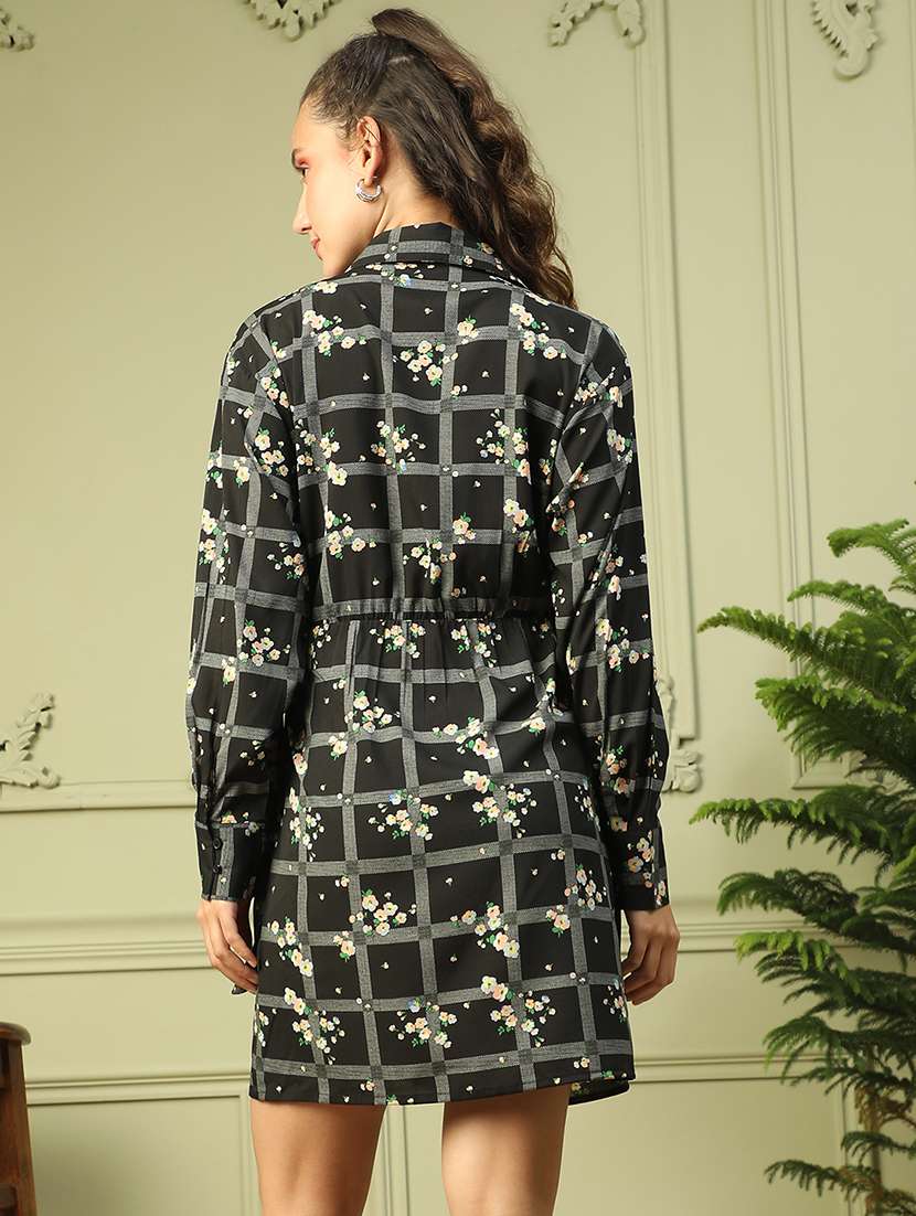 women printed collared wrap dress - 21721141 -  Standard Image - 4