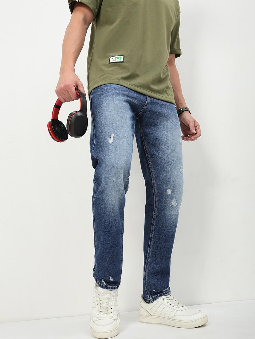 men low rise distressed denim jeans - 21721354 -  Standard Image - 1
