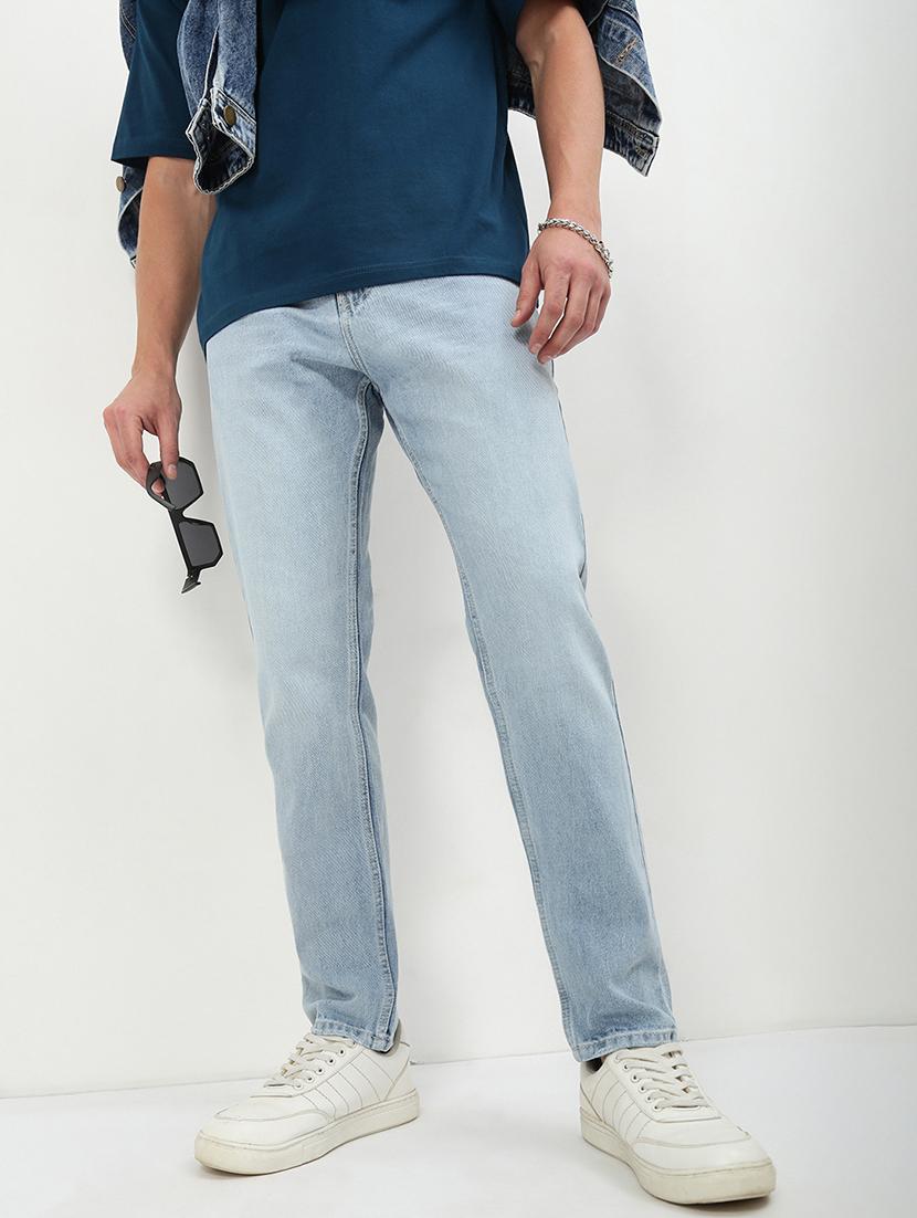 men low rise plain denim jeans - 21721359 - Standard Image - 1