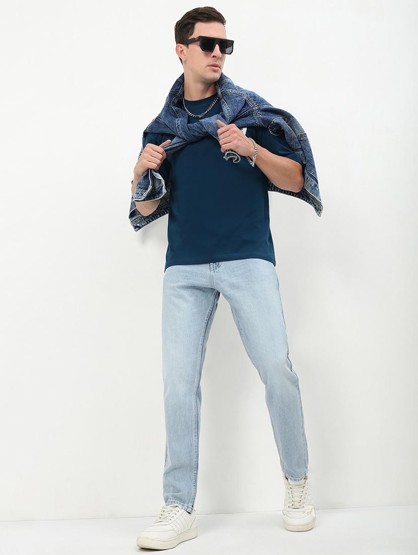 men low rise plain denim jeans - 21721359 - Standard Image - 4