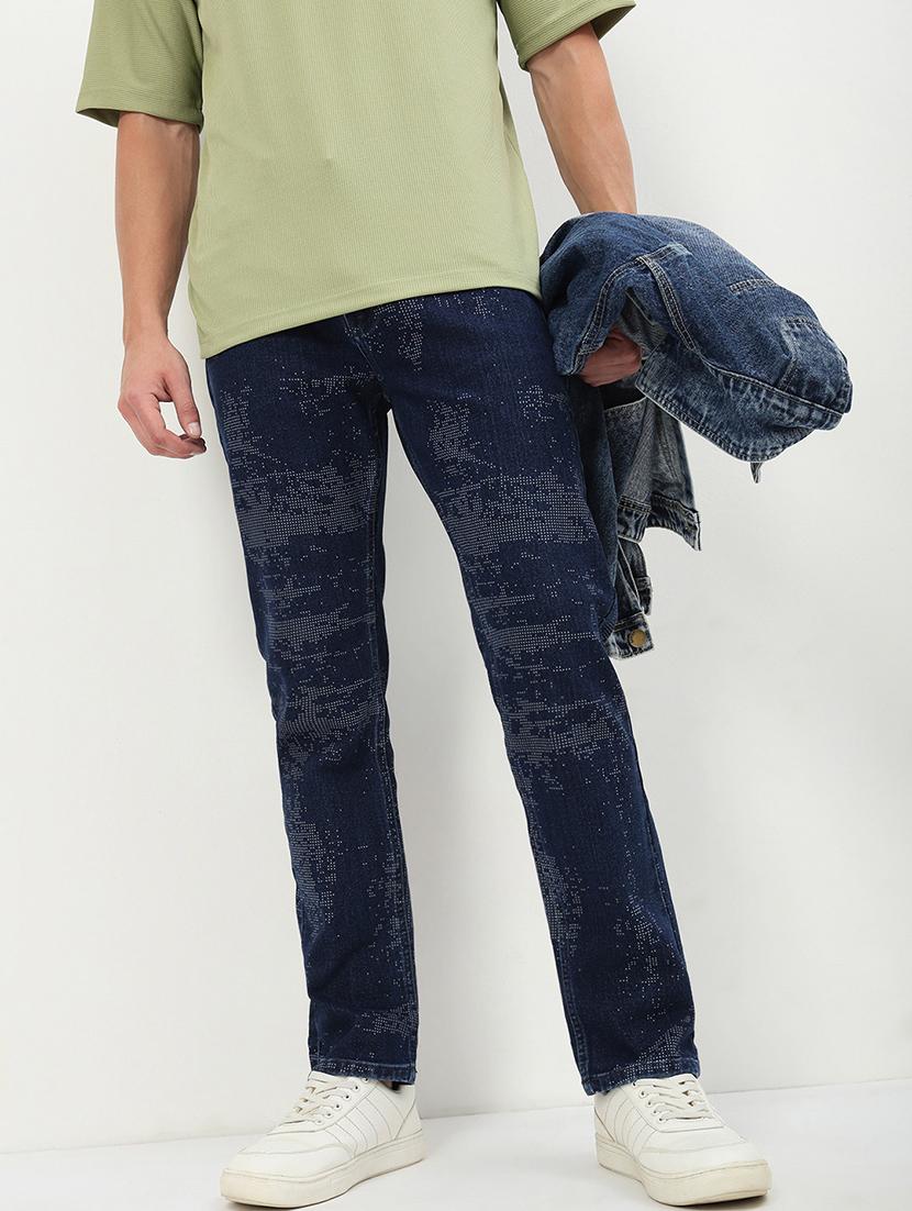 men low rise printed denim jeans - 21721364 -  Standard Image - 1