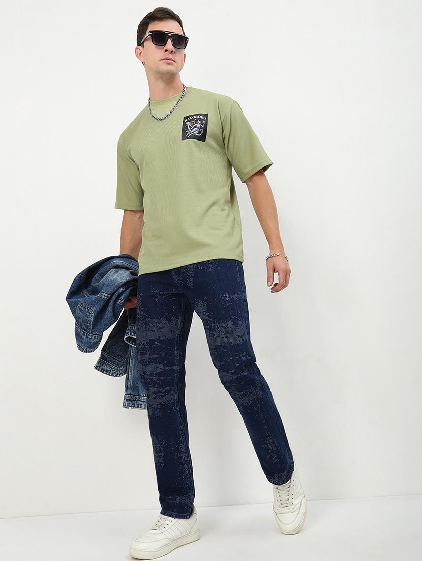 men low rise printed denim jeans - 21721364 - Standard Image - 4