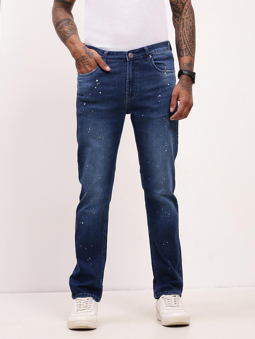 men low rise washed denim jeans