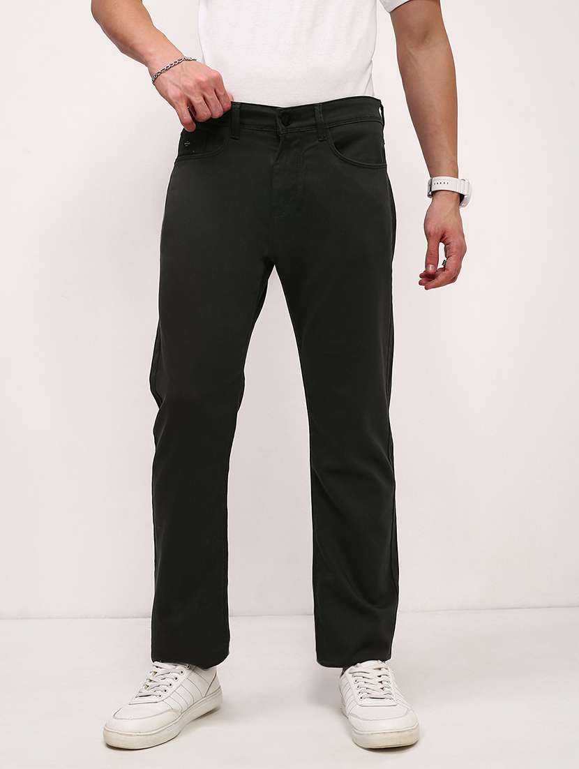 men low rise plain denim jeans