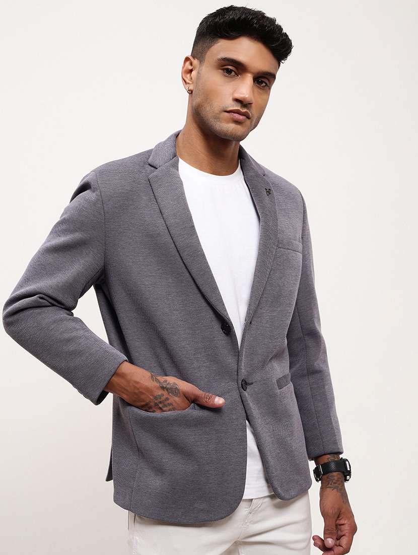 men's solid single-breasted blazer - 21721376 -  Standard Image - 1
