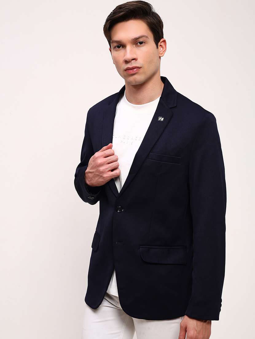 men's solid single-breasted blazer - 21721379 -  Standard Image - 1