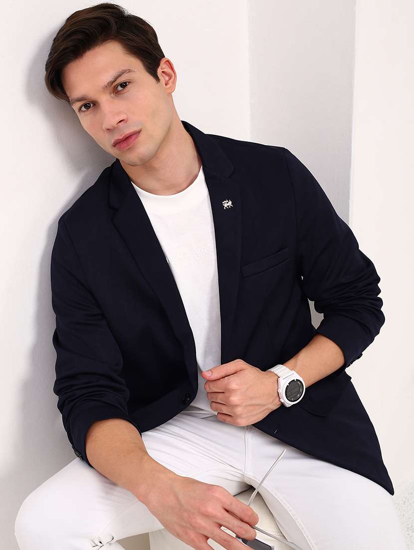 men's solid single-breasted blazer - 21721379 -  Standard Image - 4