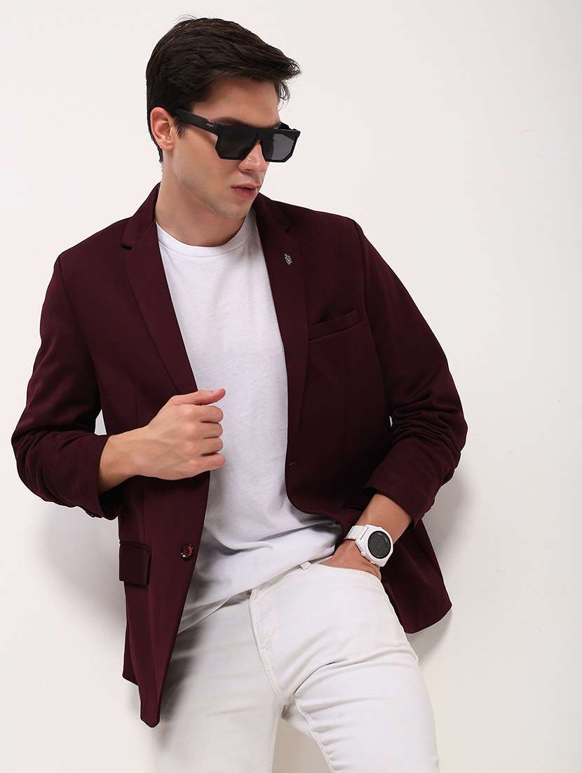 men's solid single-breasted blazer - 21721380 -  Standard Image - 4