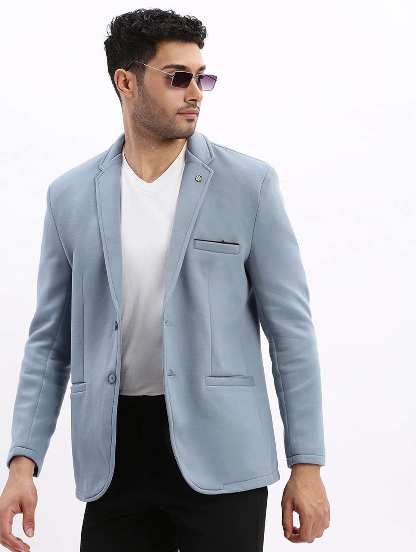 men's solid single-breasted blazer - 21721382 -  Standard Image - 4