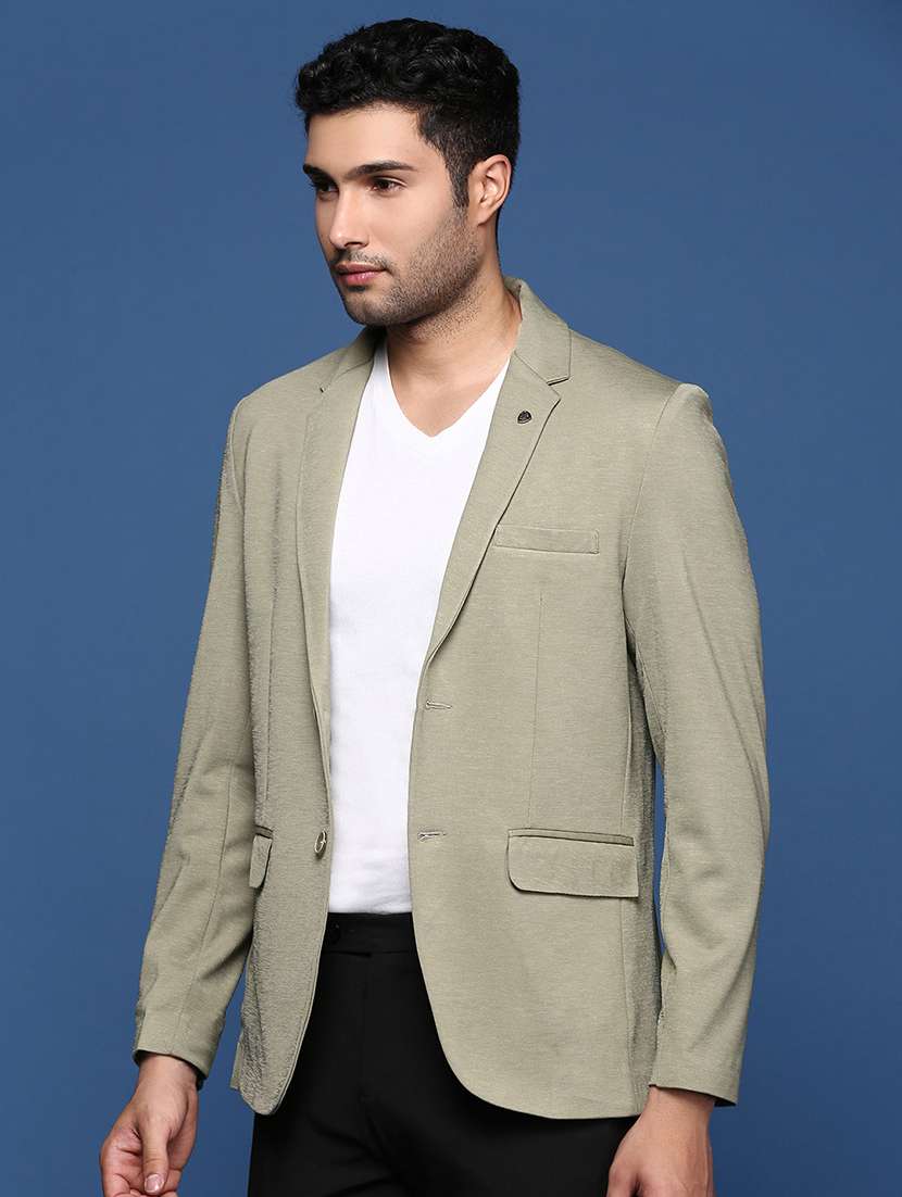 Men's Solid Single-breasted Blazer - 21721387 -  Standard Image - 1