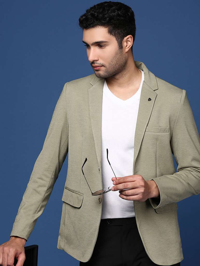 Men's Solid Single-breasted Blazer - 21721387 -  Standard Image - 4