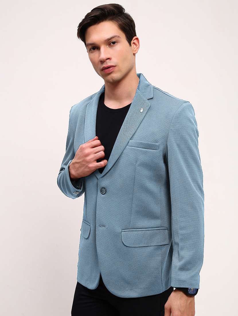 men's solid single-breasted blazer - 21721393 -  Standard Image - 1